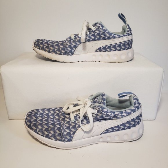 PUMA CARSON WOMEN'S RUNNER GLITCH SNEAKER BLUE & WHITE sz 8 ATHLETIC SHOE - Picture 5 of 9